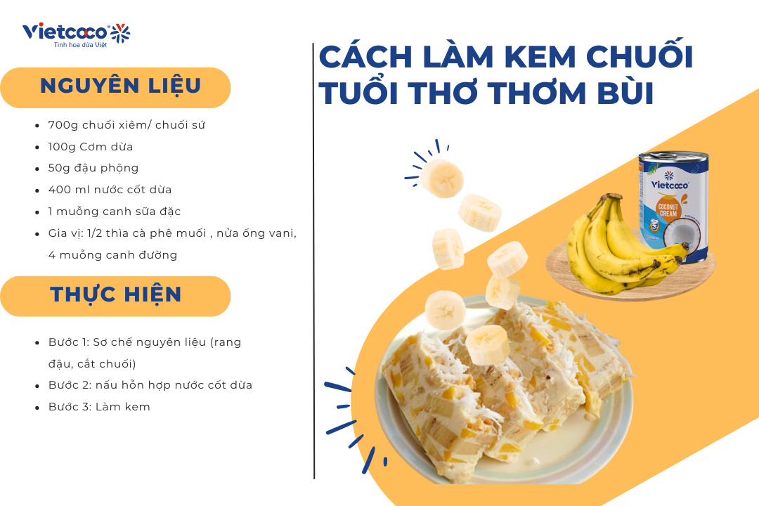CÁCH LÀM KEM CHUỐI THƠM BÙI ĐỂ TRỞ VỀ NHỮNG NĂM THÁNG TUỔI THƠ ĐẦY HOÀI NIỆM