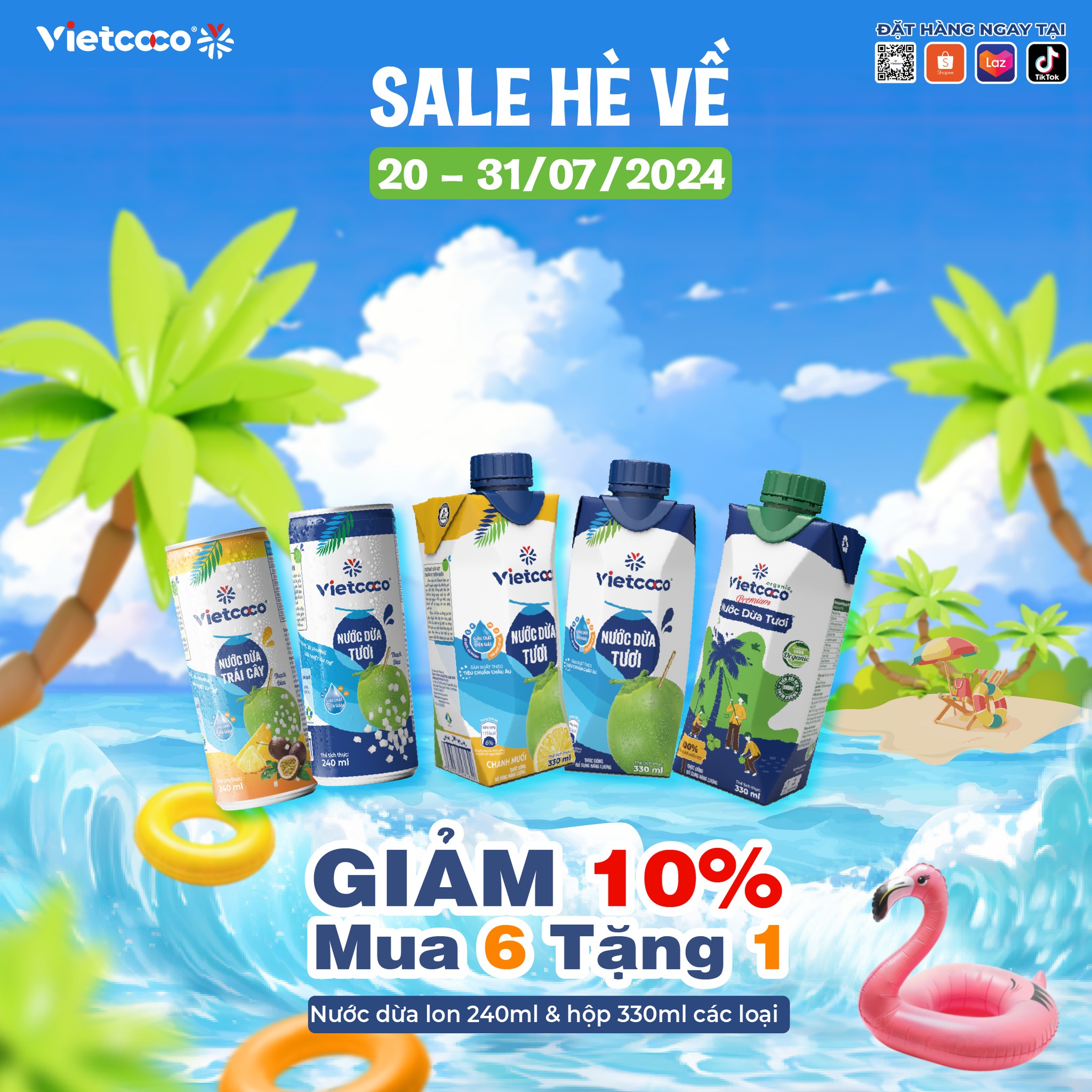 😎 ĐÓN HÈ SẢNG KHOÁI CÙNG NƯỚC DỪA VIETCOCO ⛱