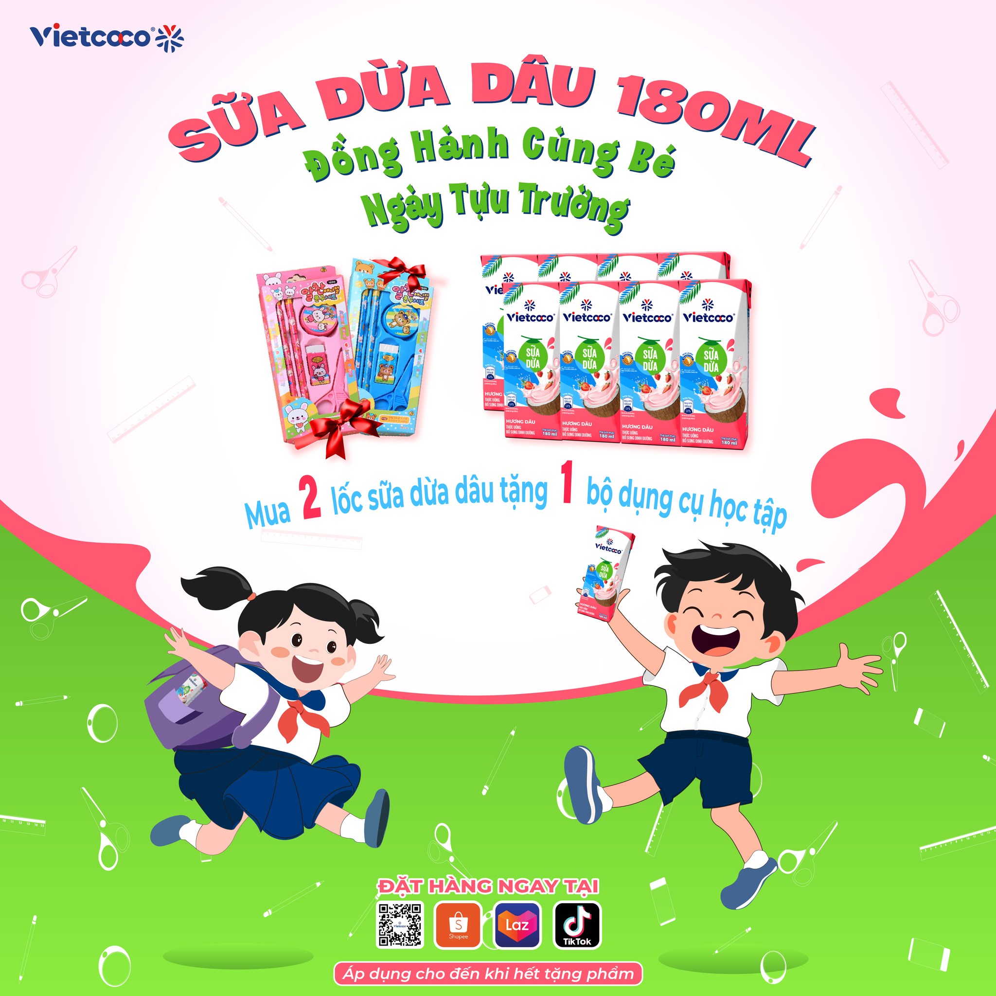 Sữa Dừa Dâu Vietcoco - Đồng Hành Cùng Bé Ngày Tựu Trường! 🎒