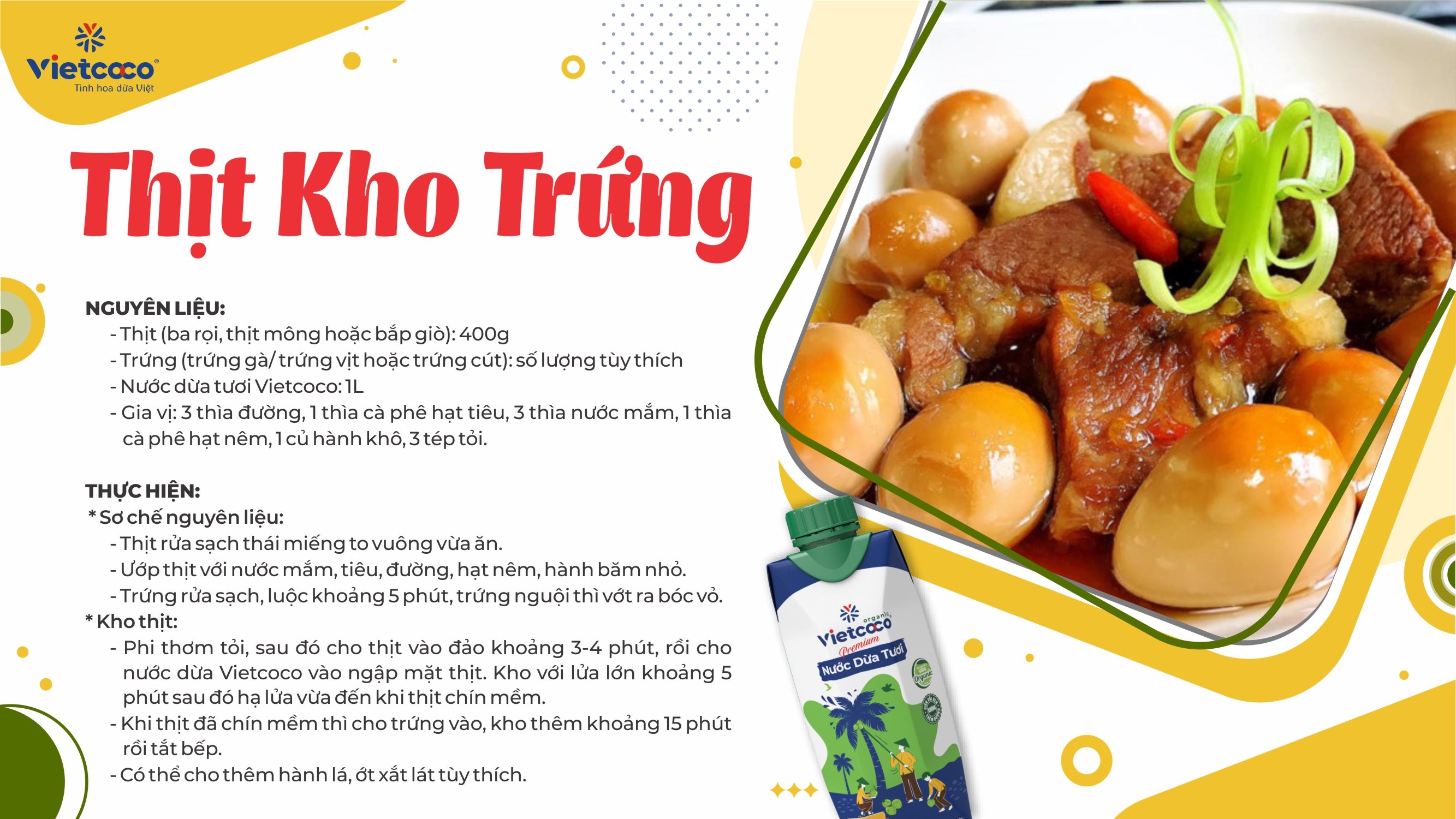 Cùng Vietcoco làm thịt kho trứng chuẩn vị - đón năm mới sung túc, an khang!