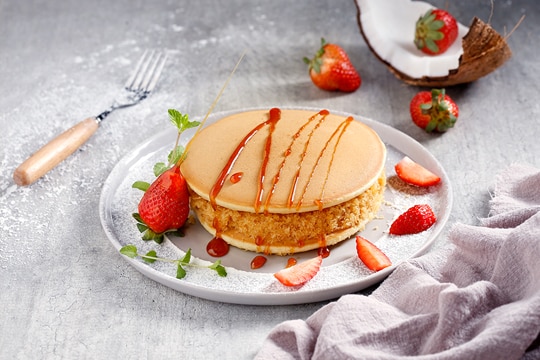 BÁNH PANCAKE SỮA DỪA - BỮA SÁNG THƠM NGON ĐẦY ĐỦ DINH DƯỠNG