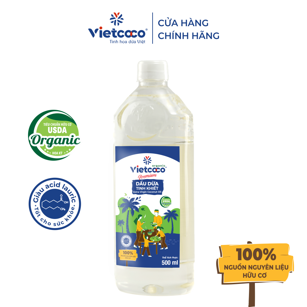 Organic Extra Virgin Coconut Oil 250Ml - Luong Quoi